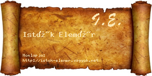 Istók Elemér névjegykártya